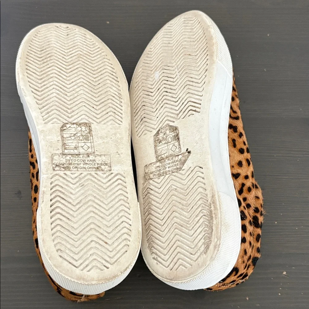 Jack Rogers Paige Platform Sneakers leopard print calf hair lace up Size 7‎